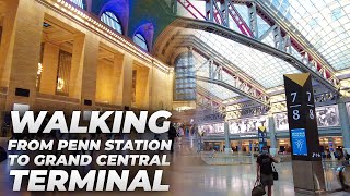 Walking NYC  Penn Station to Times Square amp Grand Central Terminal July 2021 [upl. by Sivolc]