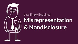 Misrepresentation and Nondisclosure  Contracts  Defenses amp Excuses [upl. by Kassel129]