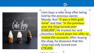 How to apply misrepresentation Liam cupcake scenario [upl. by Eleanora]