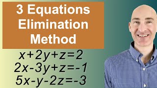 Solving Systems of 3 Equations Elimination [upl. by Publus90]