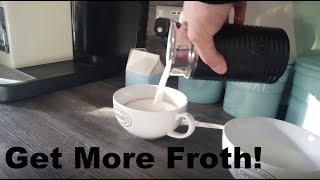 How to Get More Froth from Your Nespresso Coffee Aeroccino  Nespresso tips and help [upl. by Gniliem43]